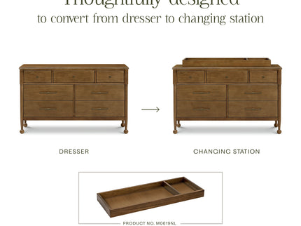 M31416NL,Namesake,Alouette 7-Drawer Assembled Dresser in Natural Walnut