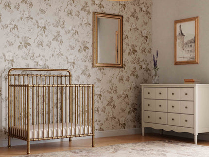 M15398VG,Namesake,Winston 4-in-1 Convertible Mini Crib in Vintage Gold