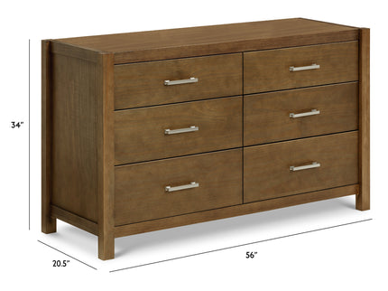 B26416LDF,Monogram by Namesake,Hemsted 6-Drawer Assembled Dresser in Walnut Driftwood