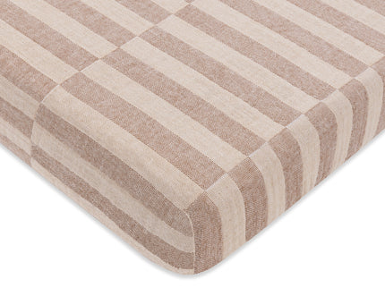 T30636,Babyletto,Cocoa Stripe Muslin Mini Crib Sheet in GOTS Certified Organic Cotton