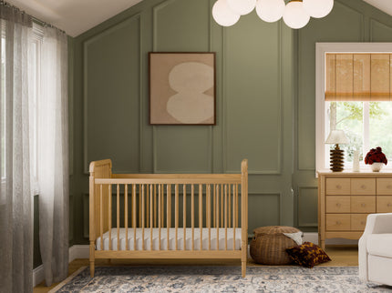 M7101HY,Namesake,Liberty 3-in-1 Convertible Spindle Crib w/Toddler Bed Conversion Kit in Honey