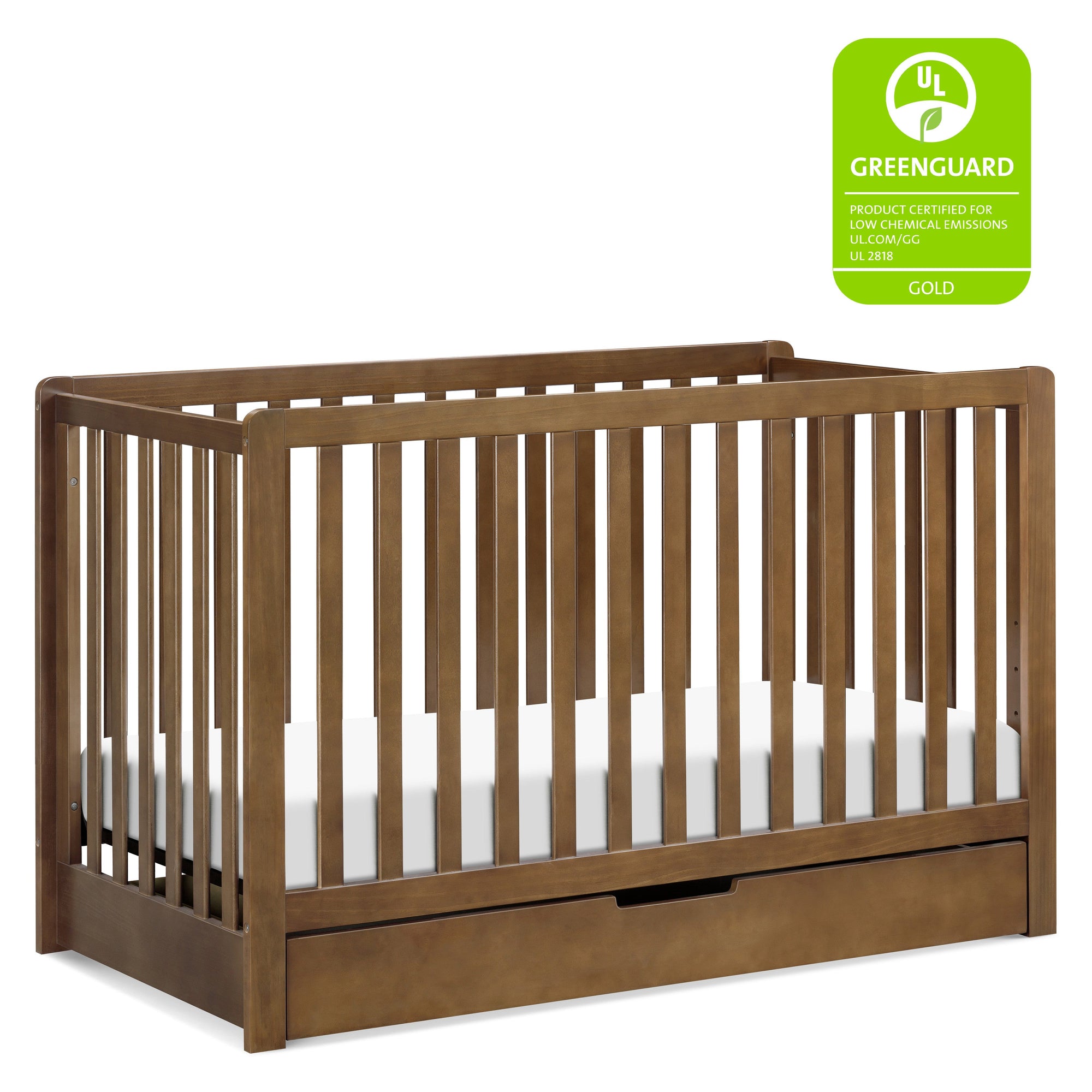 F11951L,Carter's,Colby 4-in-1 Convertible Crib w/ Trundle Drawer in Walnut