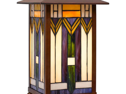 Cal Lighting 14" Bronze Tiffany-Style Mission Accent Table Lamp
