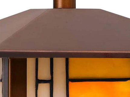 Cal Lighting 14" Bronze Tiffany-Style Mission Accent Table Lamp