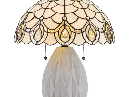 Cal Lighting 20 1/4" High Cream Tiffany Style Glass Shade Table Lamp