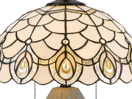 Cal Lighting 20 1/4" High Cream Tiffany Style Glass Shade Table Lamp