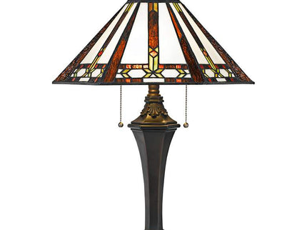Cal Lighting Autumn 25" Tiffany-Style Stained Glass Table Lamp