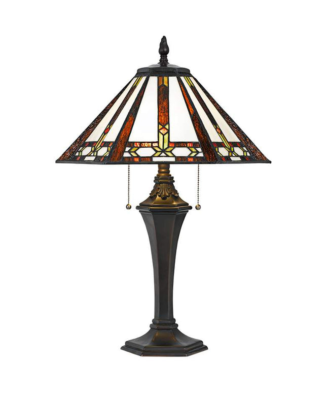 Cal Lighting Autumn 25" Tiffany-Style Stained Glass Table Lamp