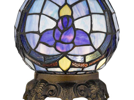 Cal Lighting Cobalt Blue Flower 19 3/4" Tiffany-Style Night Light Lamp