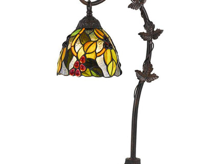 Cal Lighting Cotulla 24" Vine and Leaf Tiffany-Style Glass Desk Lamp