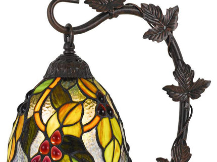 Cal Lighting Cotulla 24" Vine and Leaf Tiffany-Style Glass Desk Lamp