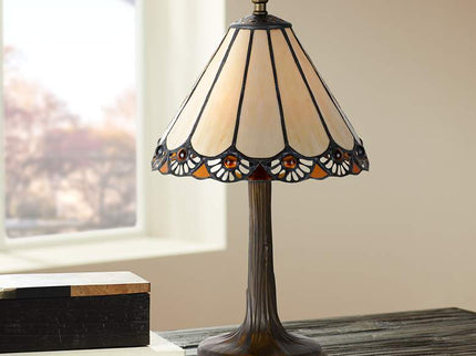 Cal Lighting Flower Petal 13 1/2" High Tiffany-Style Accent Table Lamp