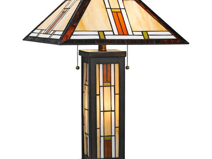 Cal Lighting Kelton 24 1/2" Tiffany-Style Glass Night Light Table Lamp
