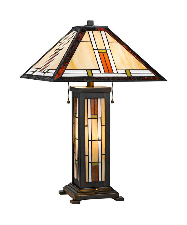 Cal Lighting Kelton 24 1/2" Tiffany-Style Glass Night Light Table Lamp