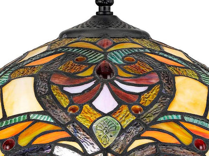 Cal Lighting Markham 25" Bronze and Tiffany-Style Glass Table Lamp