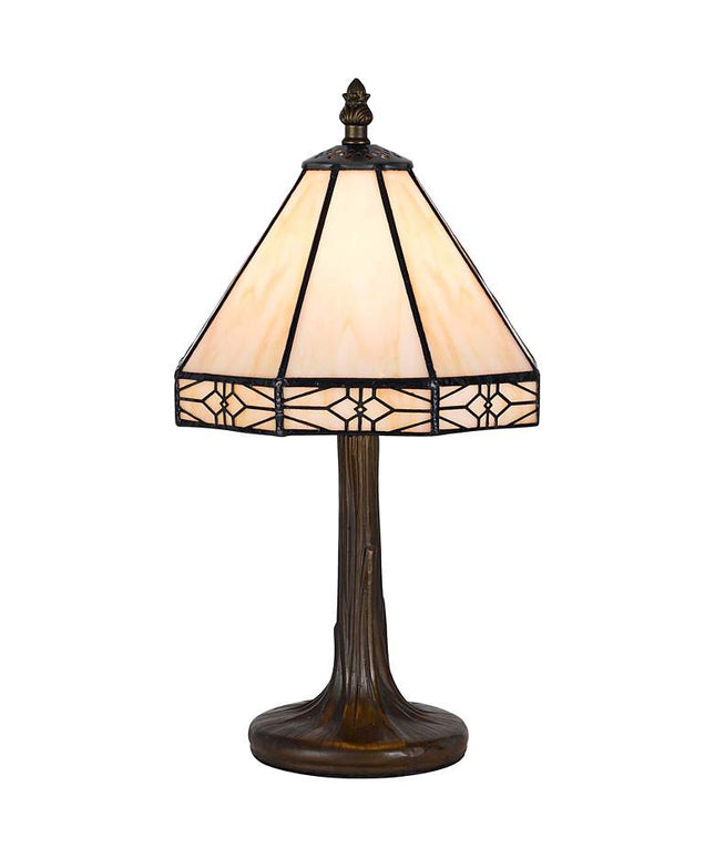 Cal Lighting Mission Gallery 13 1/2" Brass Tiffany Style Accent Lamp