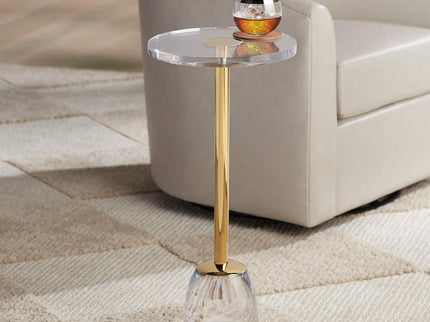 Caldwell 11 3/4" Wide High Shining Gold Round Side Table