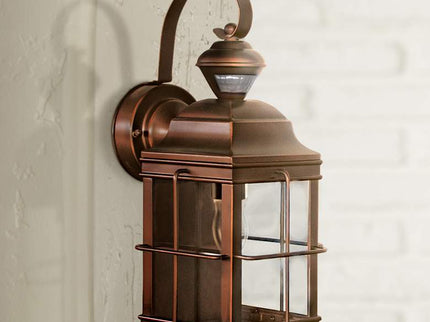Carriage House 14 3/4" Bronze Lantern Motion Sensor Outdoor Light