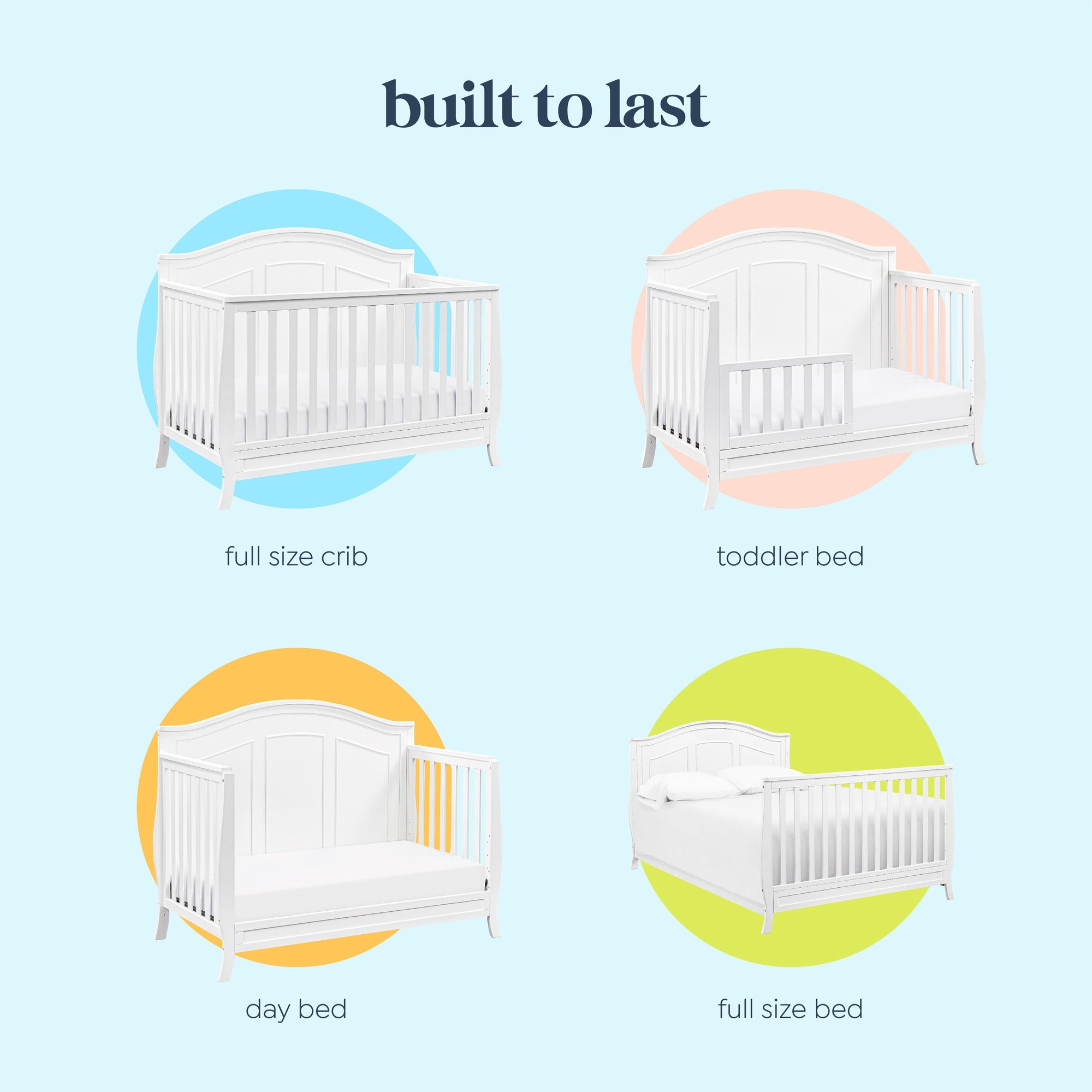 M20101W,DaVinci,Emmett 4-in-1 Convertible Crib in White
