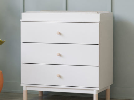 M12923WNX,Babyletto,Gelato 3-Drawer Changer Dresser  Washed Natural Ft w/Removable Changing Tray in White