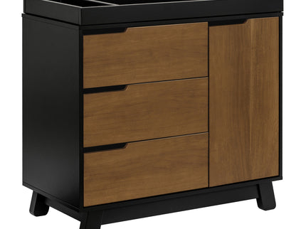 M4223BNL,Babyletto,Hudson 3-Drawer Changer Dresser w/Removable Changing Tray in Black/Natural Walnut