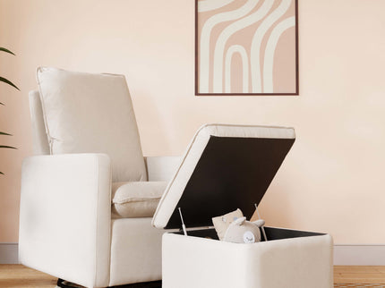 M20985PCMEW,Babyletto,Cali Storage Ottoman in Performance Cream Eco-Weave