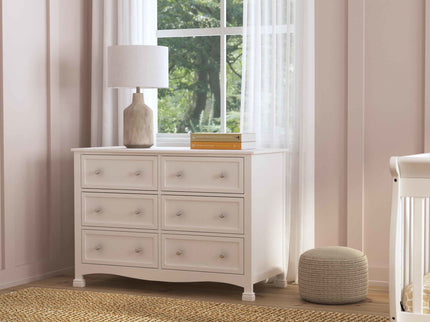M5529W,DaVinci,Kalani 6-Drawer Double Wide Dresser in White Finish