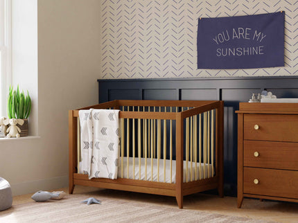 M10301CTN,Babyletto,Sprout 4-in-1 Convertible Crib w/Toddler Bed Conversion Kit in Chestnut&Natural