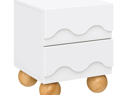 M31160WHY,Babyletto Kids,Lido Wave Nightstand in White and Honey
