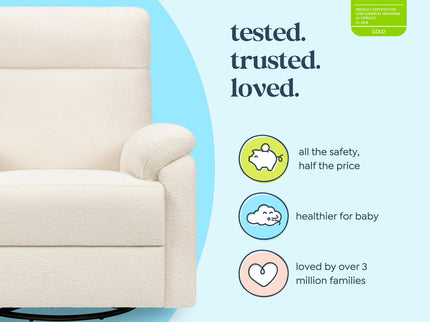 M24387CCB,DaVinci,Suzy Swivel Recliner in Cozy Cream Boucle