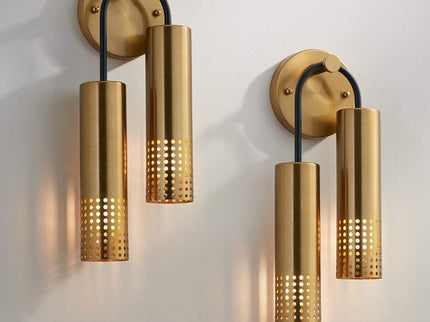 Celine 16" High Warm Gold 2-Light Wall Sconce Set of 2