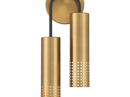 Celine 16" High Warm Gold 2-Light Wall Sconce Set of 2