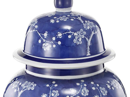 Cherry Blossoms Blue and White 18" High Ginger Jar with Lid