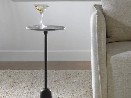 Cinnabar Road Arlo 12" Wide Matte Black Round Accent Table