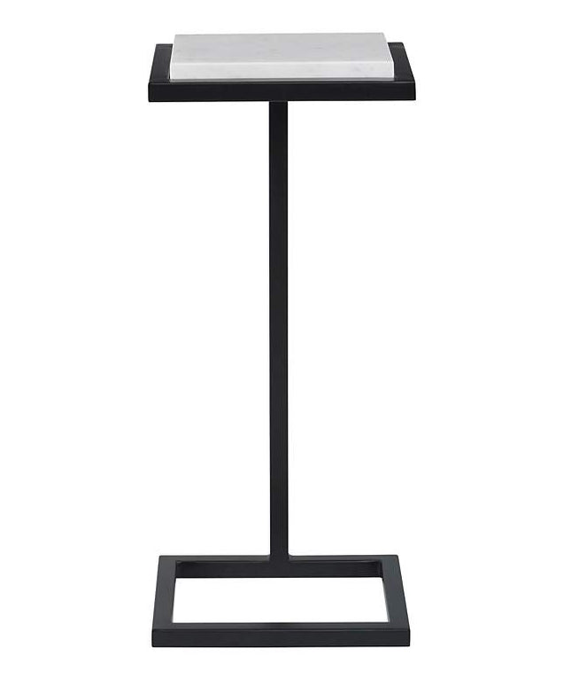 Cinnabar Road Valencia 10"W Black and White Marble Accent Table