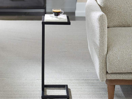 Cinnabar Road Valencia 10"W Black and White Marble Accent Table