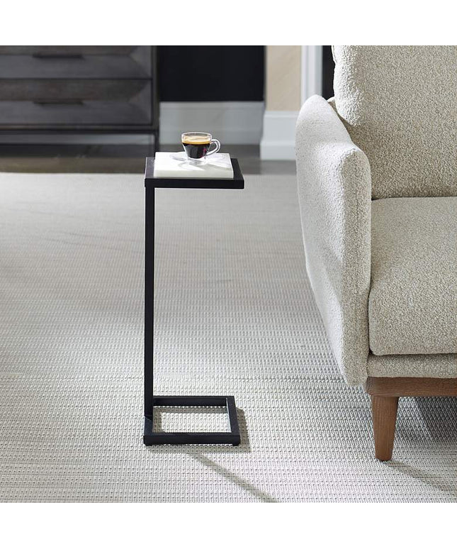 Cinnabar Road Valencia 10"W Black and White Marble Accent Table