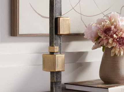 Cityscape 16 1/4" High Antique Brass Decorative Sculpture