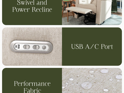 M17186PBEW,Namesake,Willa Plus Power Glider Recliner w/ Power Headrest in Performance Beach Eco-Weave