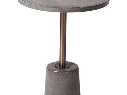 Clayton 17 3/4" Wide Industrial Concrete and Metal Round Accent Table