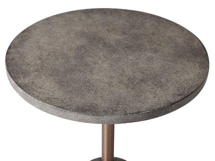 Clayton 17 3/4" Wide Industrial Concrete and Metal Round Accent Table