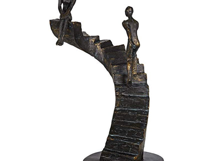 Climbing Stairs 13 3/4" High Bronze Sculpture