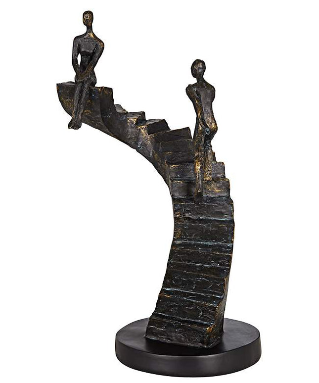 Climbing Stairs 13 3/4" High Bronze Sculpture
