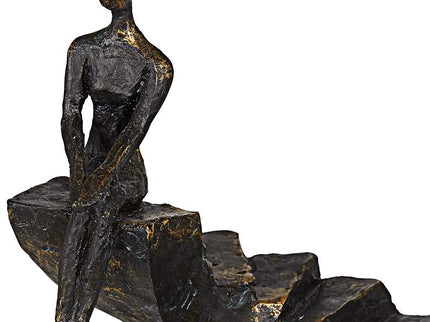 Climbing Stairs 13 3/4" High Bronze Sculpture
