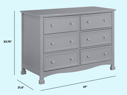 M5529G,DaVinci,Kalani 6-Drawer Double Wide Dresser in Grey Finish