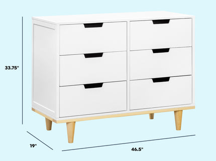 W4926WN,DaVinci,Marley 6-Drawer Double Dresser in White/Natural