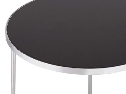 Collins Chrome and Black Glass Nesting Table Set of 2