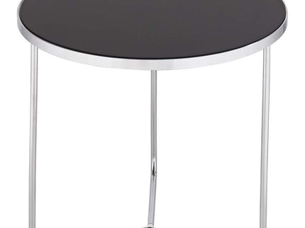 Collins Chrome and Black Glass Nesting Table Set of 2