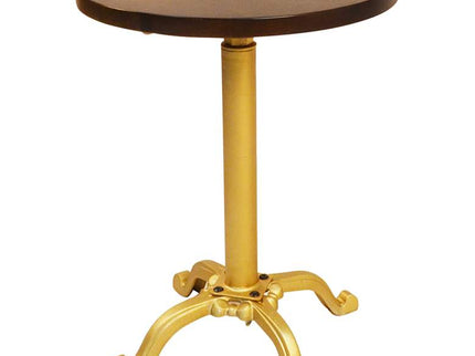 Colton 18" Wide Elm Wood and Gold Adjustable Accent Table