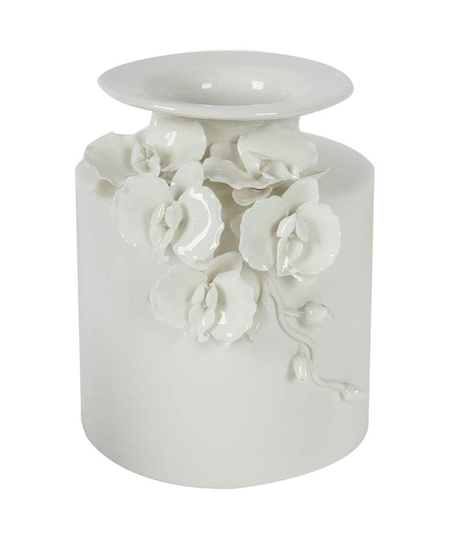 Cordone 8 3/4" High White Ceramic Vase